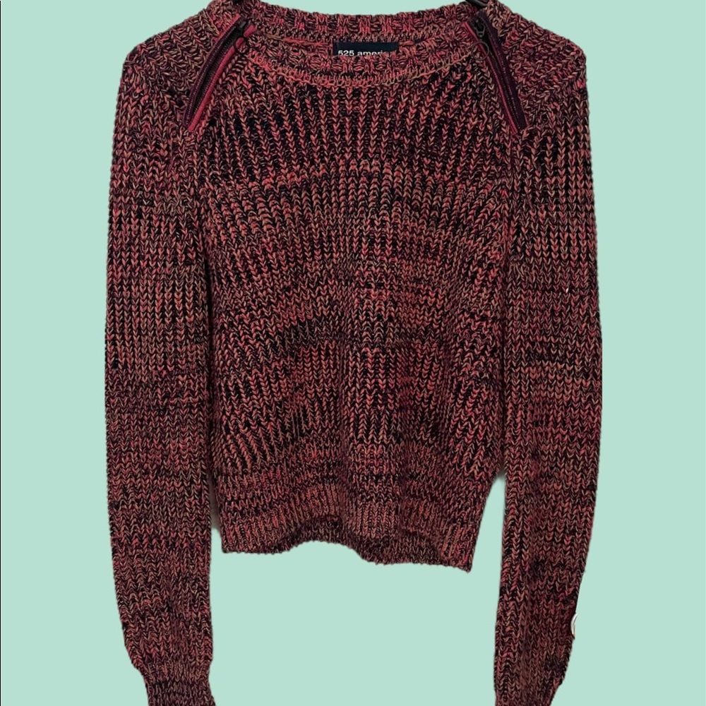 vintage 525 america multicolor sweater with zipper shoulders in size small